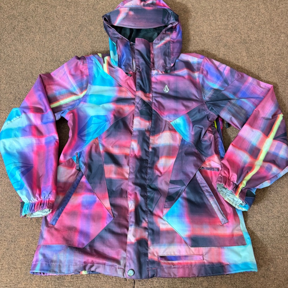 Volcom Nimbus Snowboard Jacket Womens Small Multi-Color 15K Waterproof Ski Shell